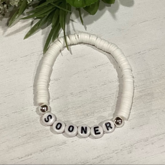 Silver Plated OU Sooners Custom Bracelet Stack - Picture 3 of 7